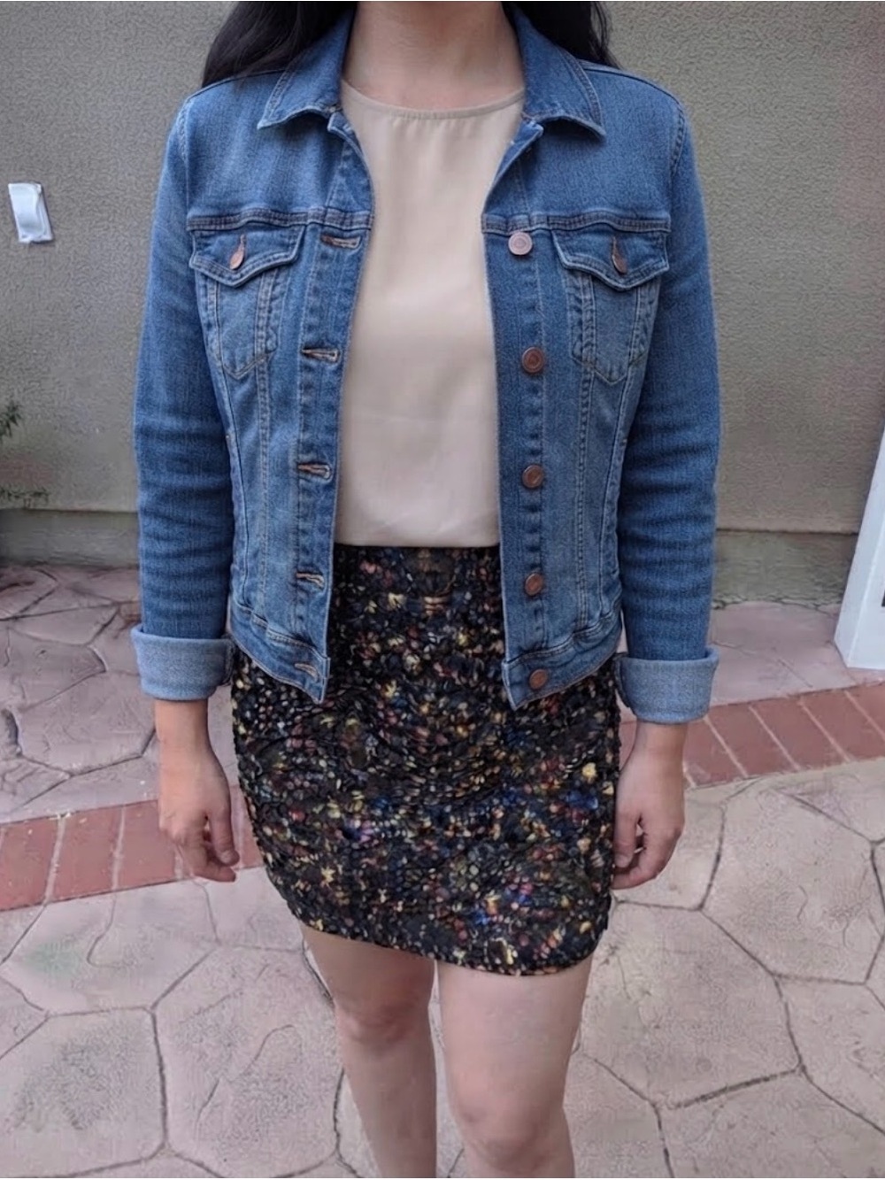 AFRM Black Multicolor Tweed Mini Skirt